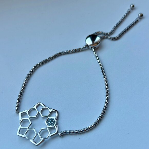 Sterling Silver with Diamonds Slider Bracelet by Cerimani - Picture 2 of 15